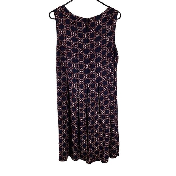 Croft and Barrow Woman Dress Size Large Geometric Pleated Shift Midi Multicolor - Picture 3 of 9